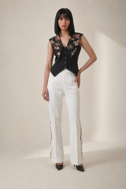 Embroidered Lapel Waist Coat