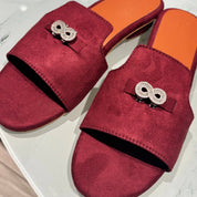 Vero Suede Charm Mules Burgundy 3 Charms