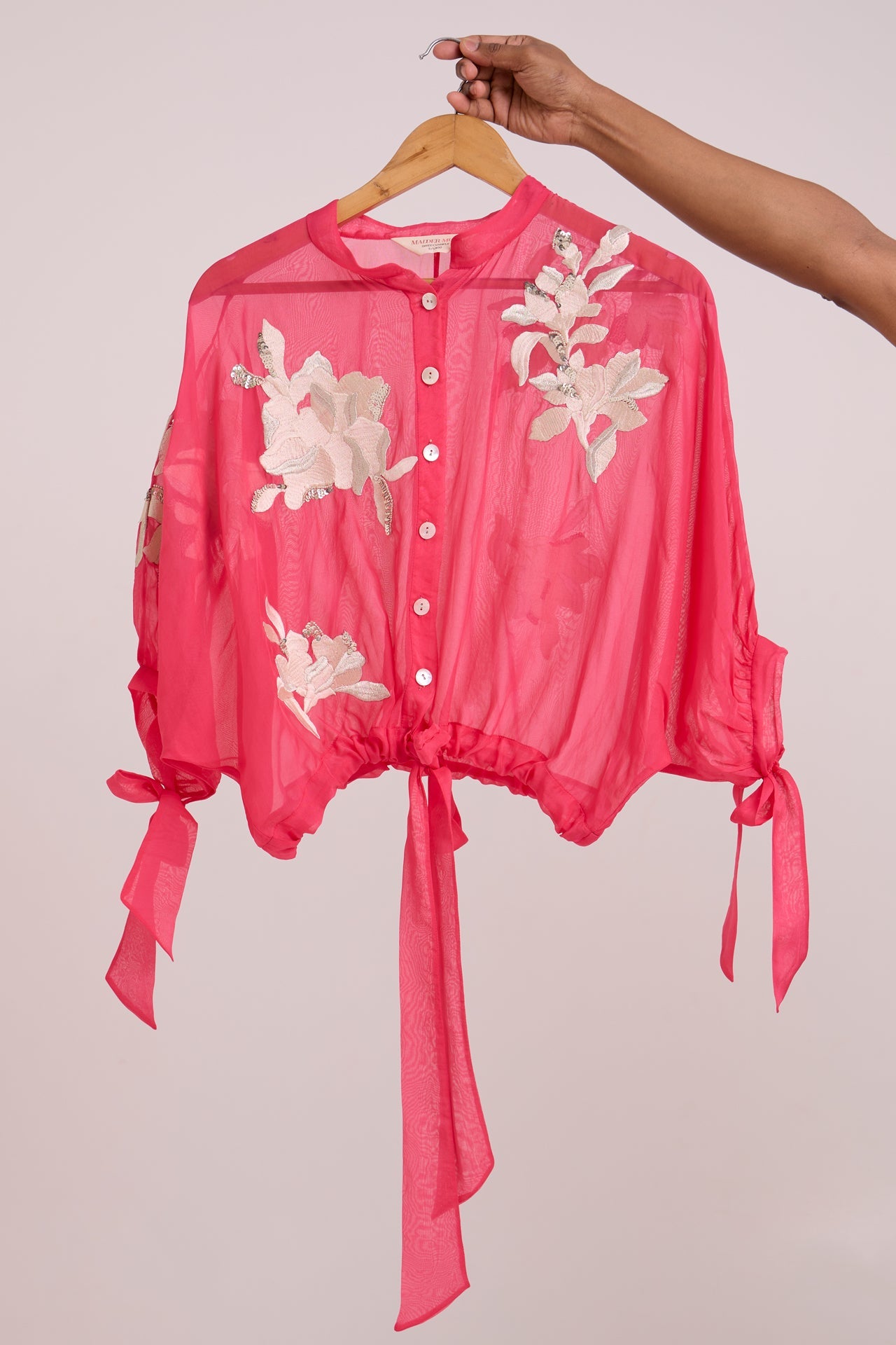 Raspberry Emery Sheer Bomber
