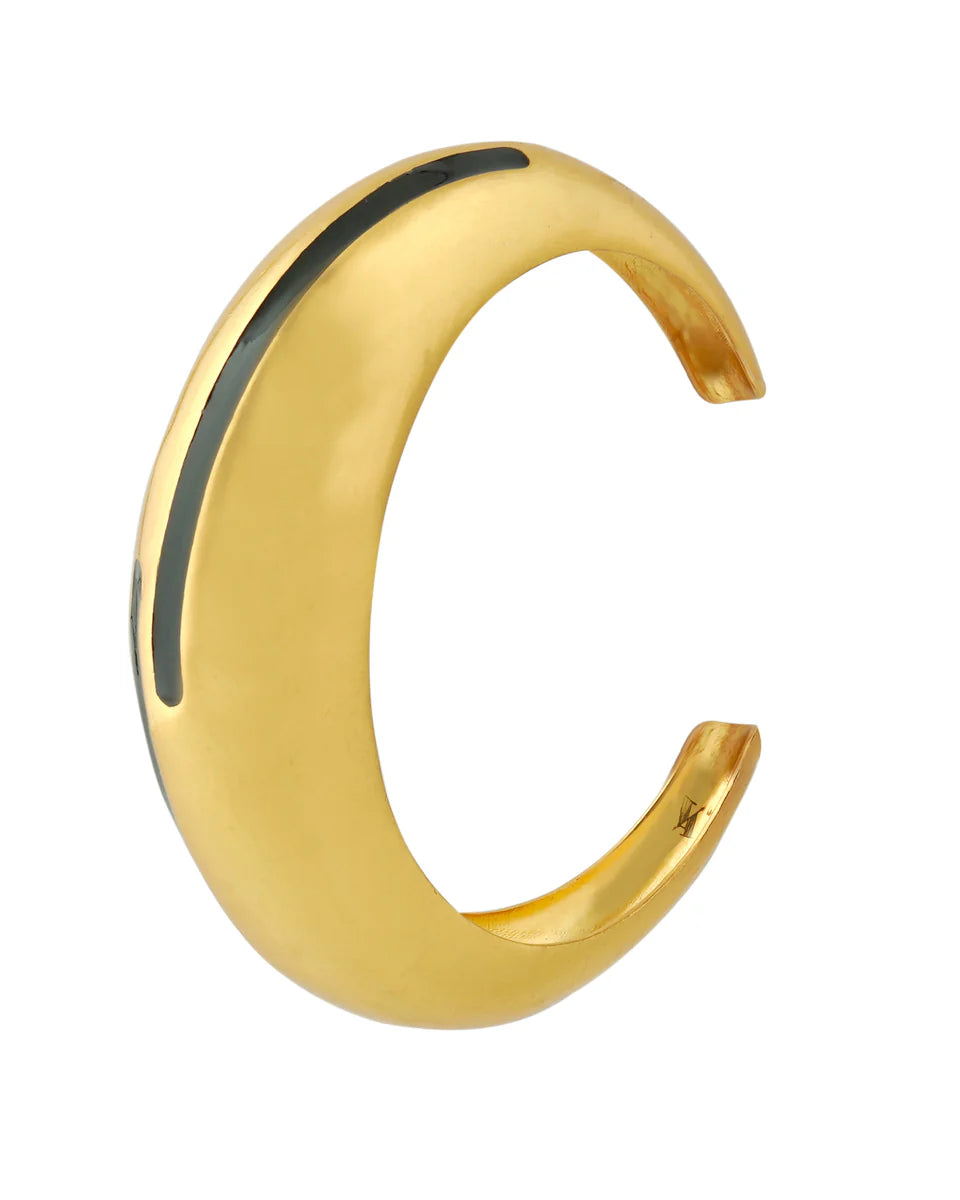 Circlet Black Enamel Gold Bangle