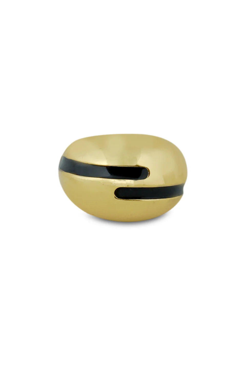 Verdora Black Enamel Gold Ring