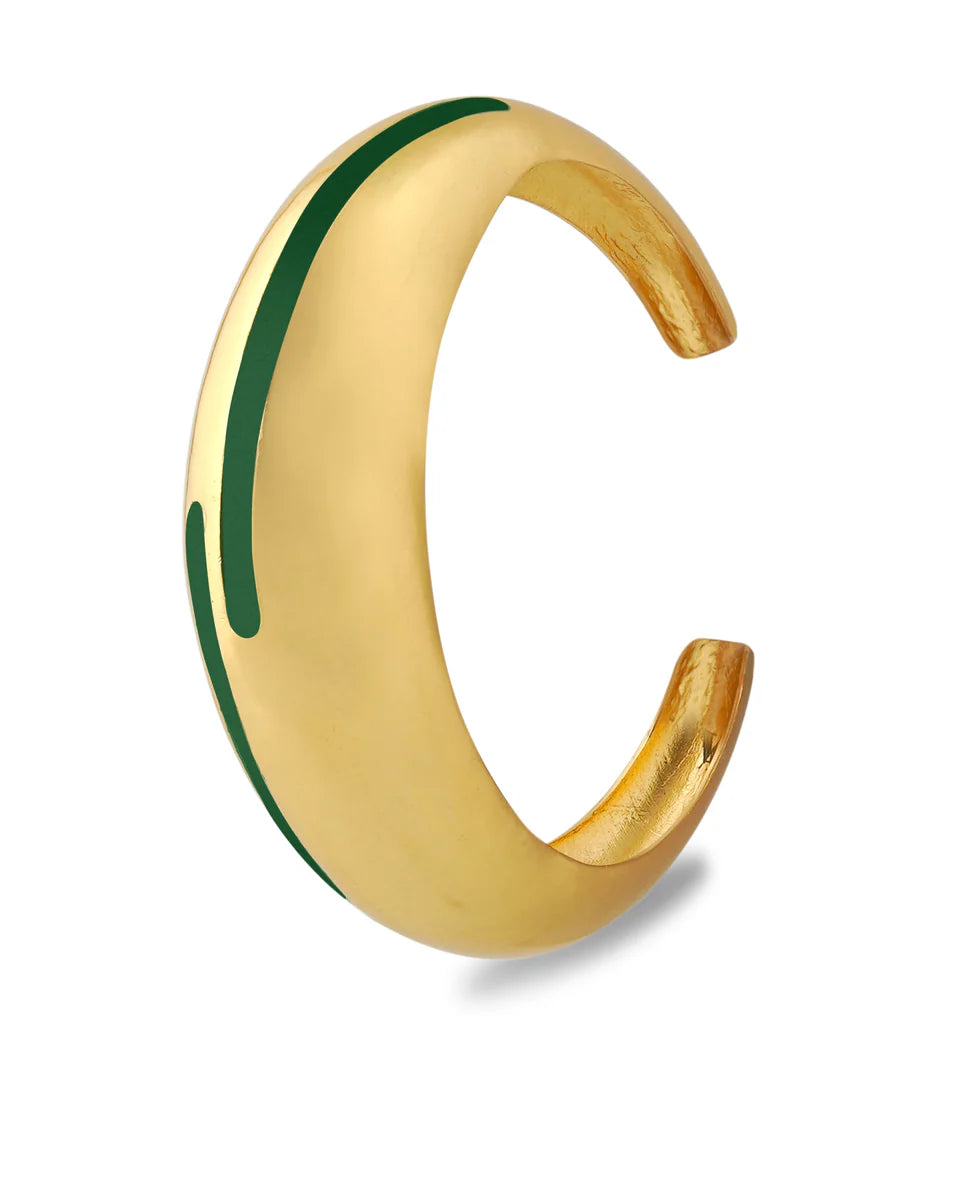 Circlet Green Enamel Gold Bangle