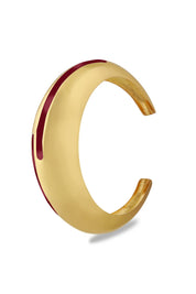 Circlet Maroon Enamel Gold Bangle