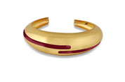 Circlet Maroon Enamel Gold Bangle