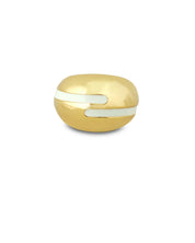 Verdora White Enamel Gold Ring
