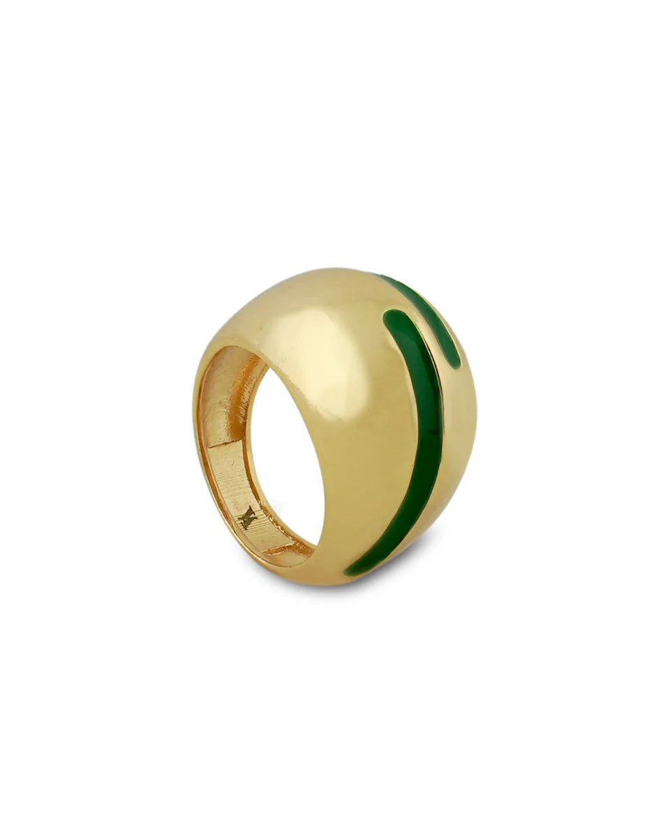 Verdora Green Enamel Gold Ring