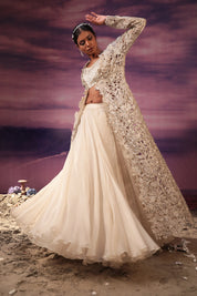 Ivory Jacket & Skirt Set