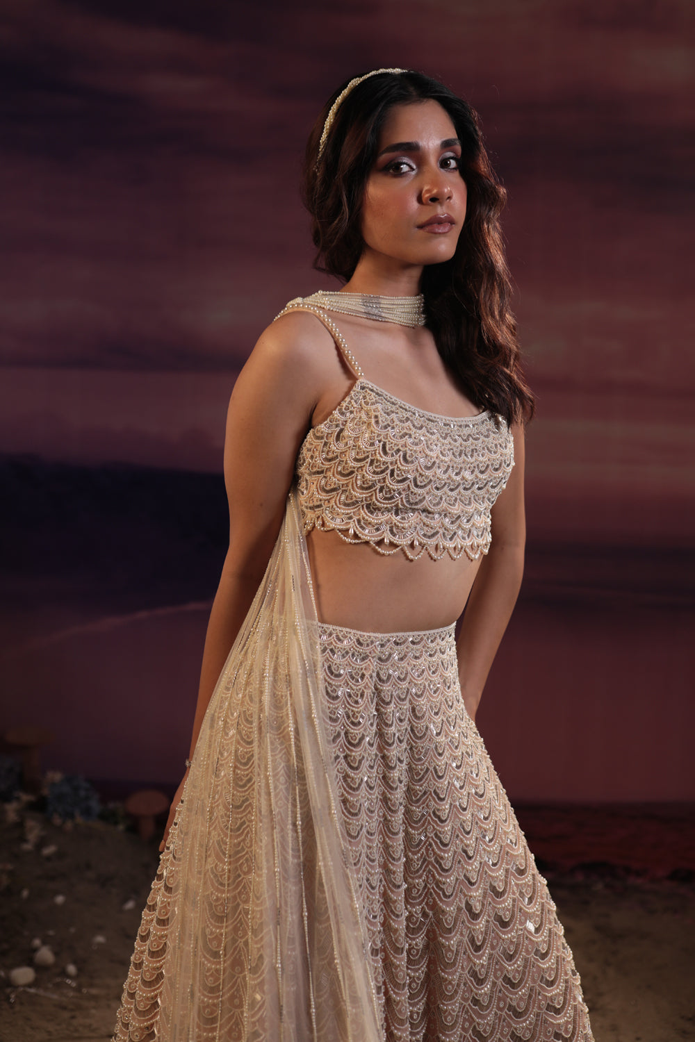 Peach Lehenga Set