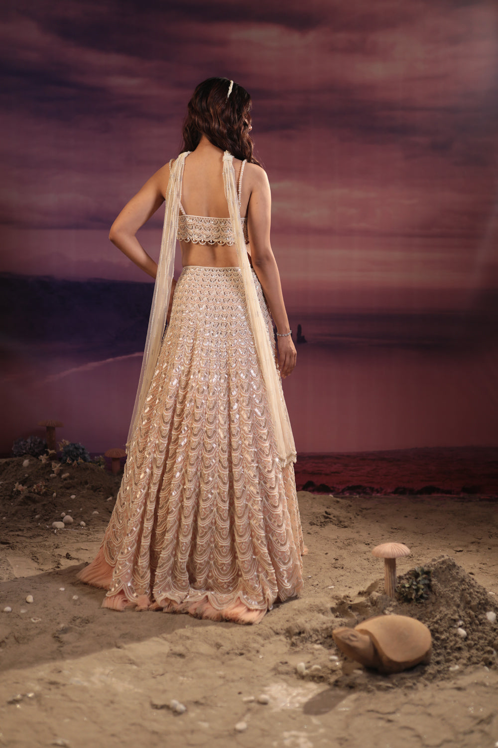 Peach Lehenga Set