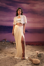 Ivory Cape & Skirt Set