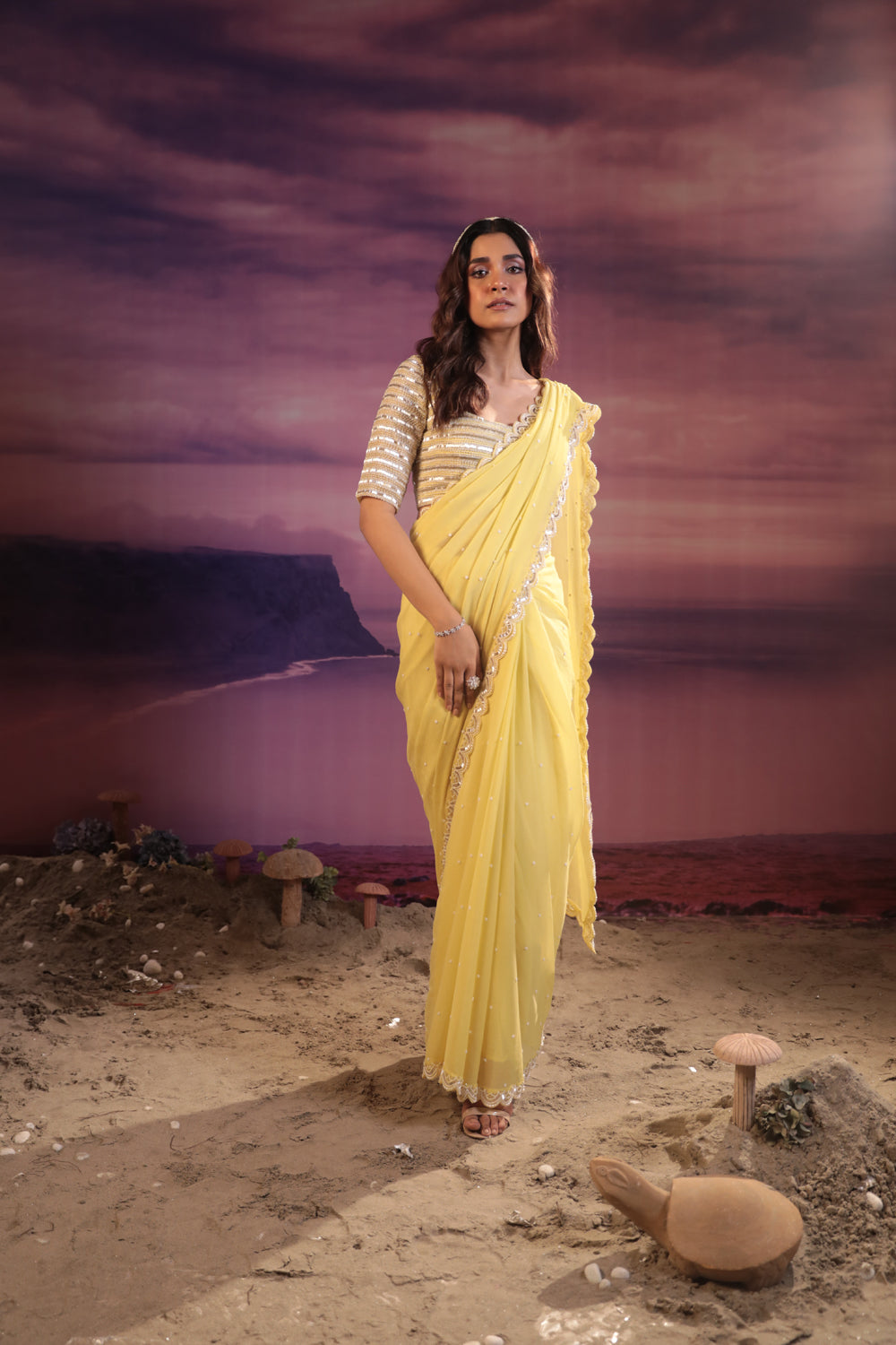 Mango Yellow Saree