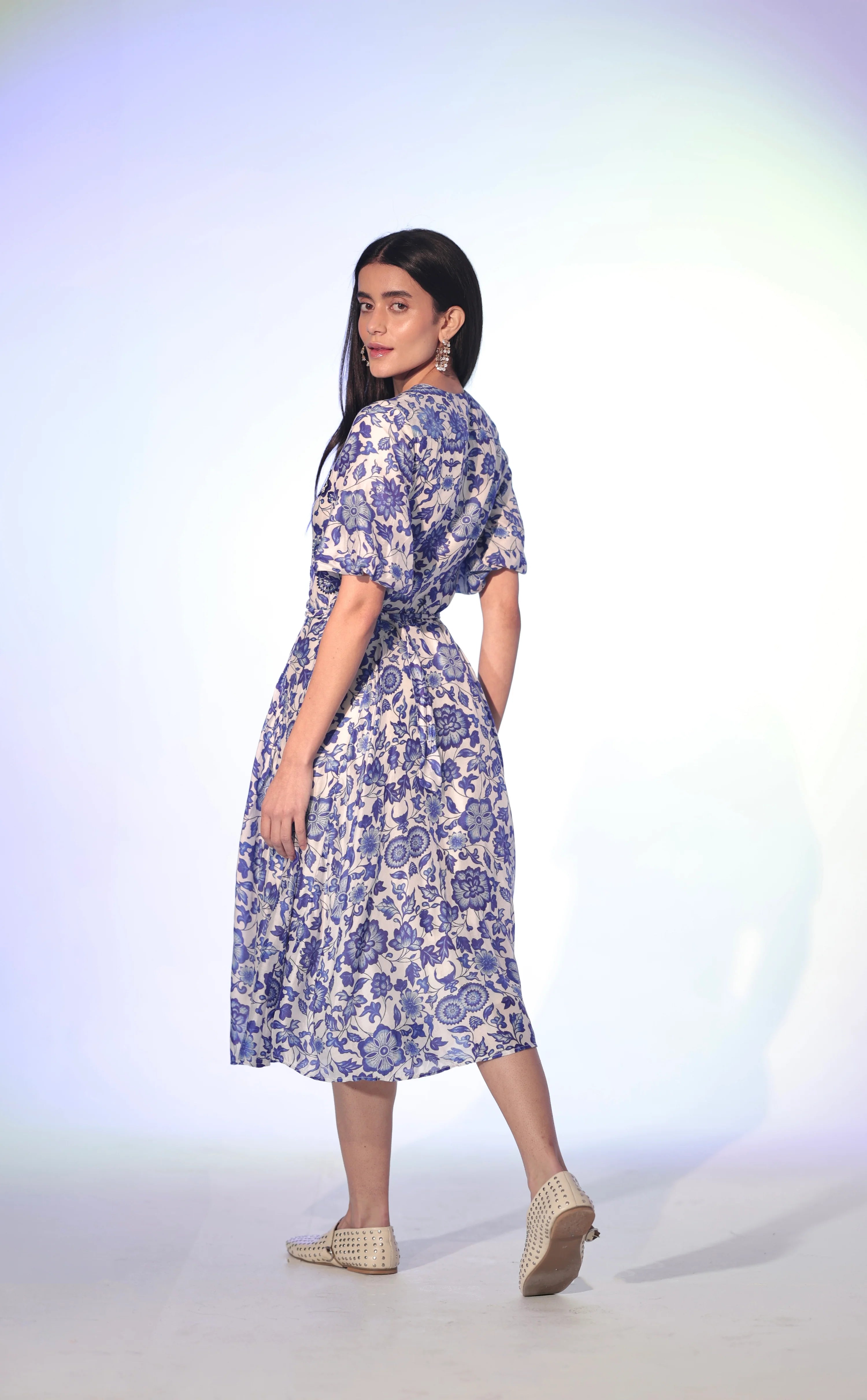 Blue Ivy Embroidered Belted Midi Dress