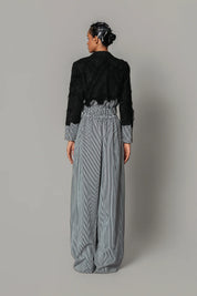 Black Map With Strips Double Zipper Bomber Set