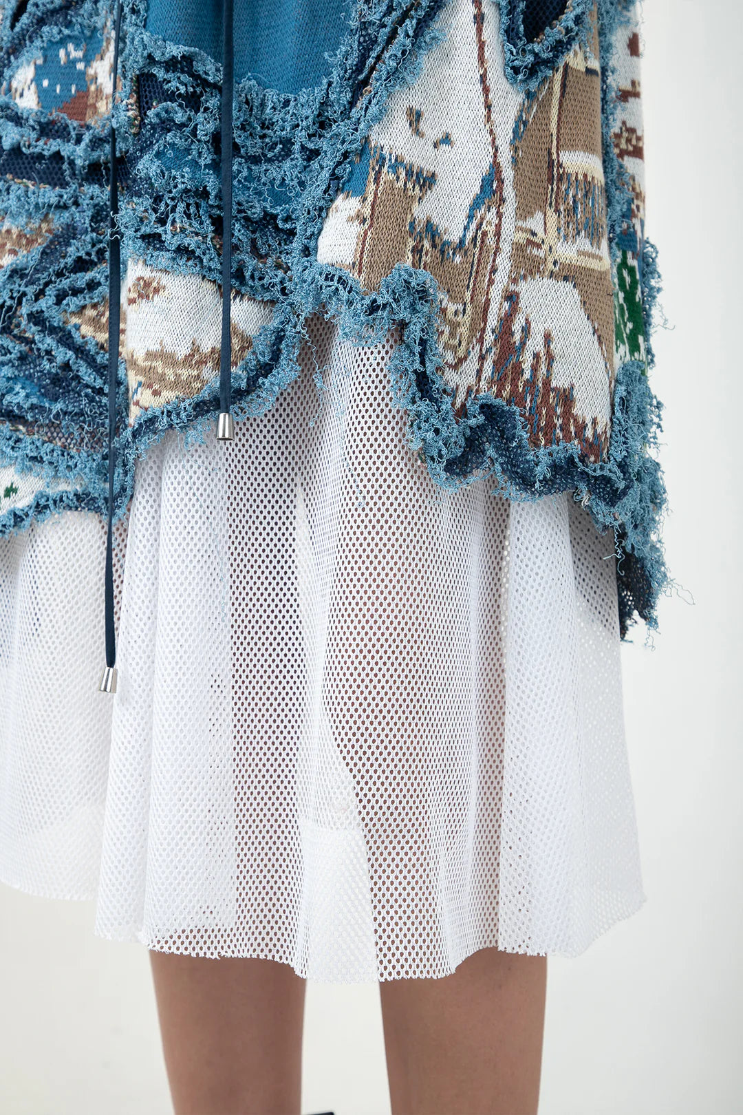 Broken Wave V Neck Short Dress With Skirt