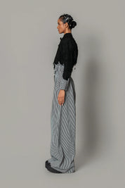 Black Map With Strips Double Zipper Bomber Set