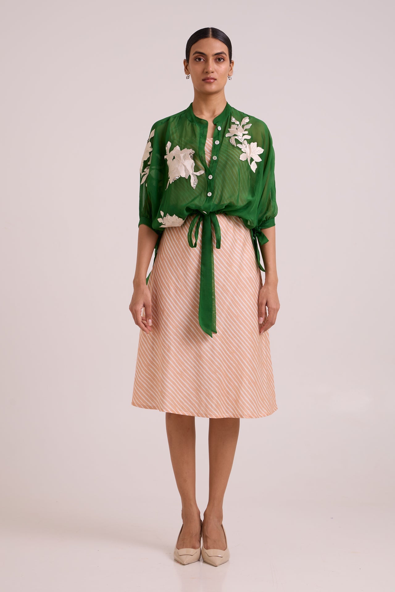 Green Emery Sheer Bomber & Slip Dress