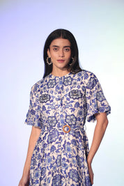Blue Ivy Embroidered Belted Midi Dress