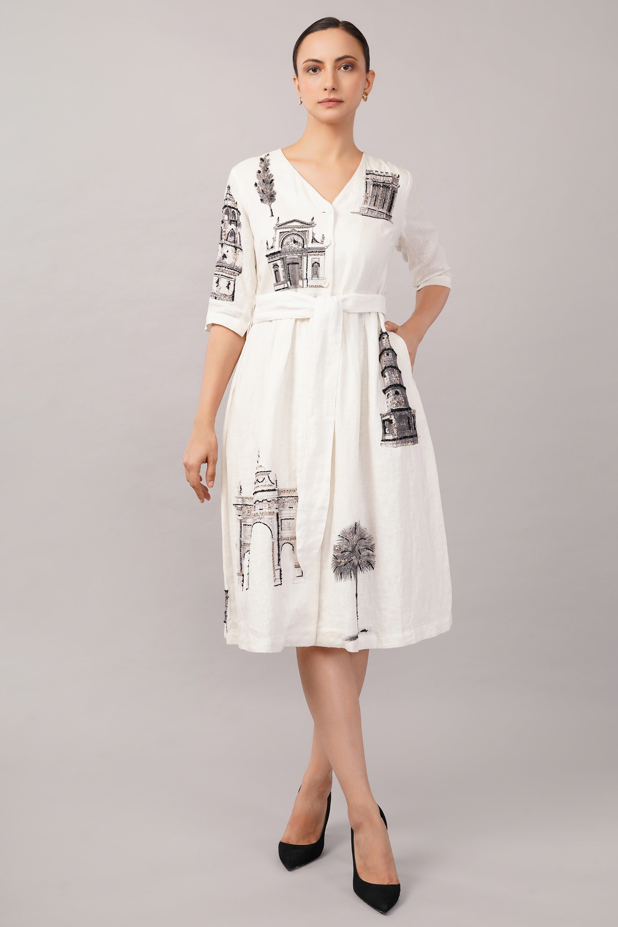 Architecture Print Dress