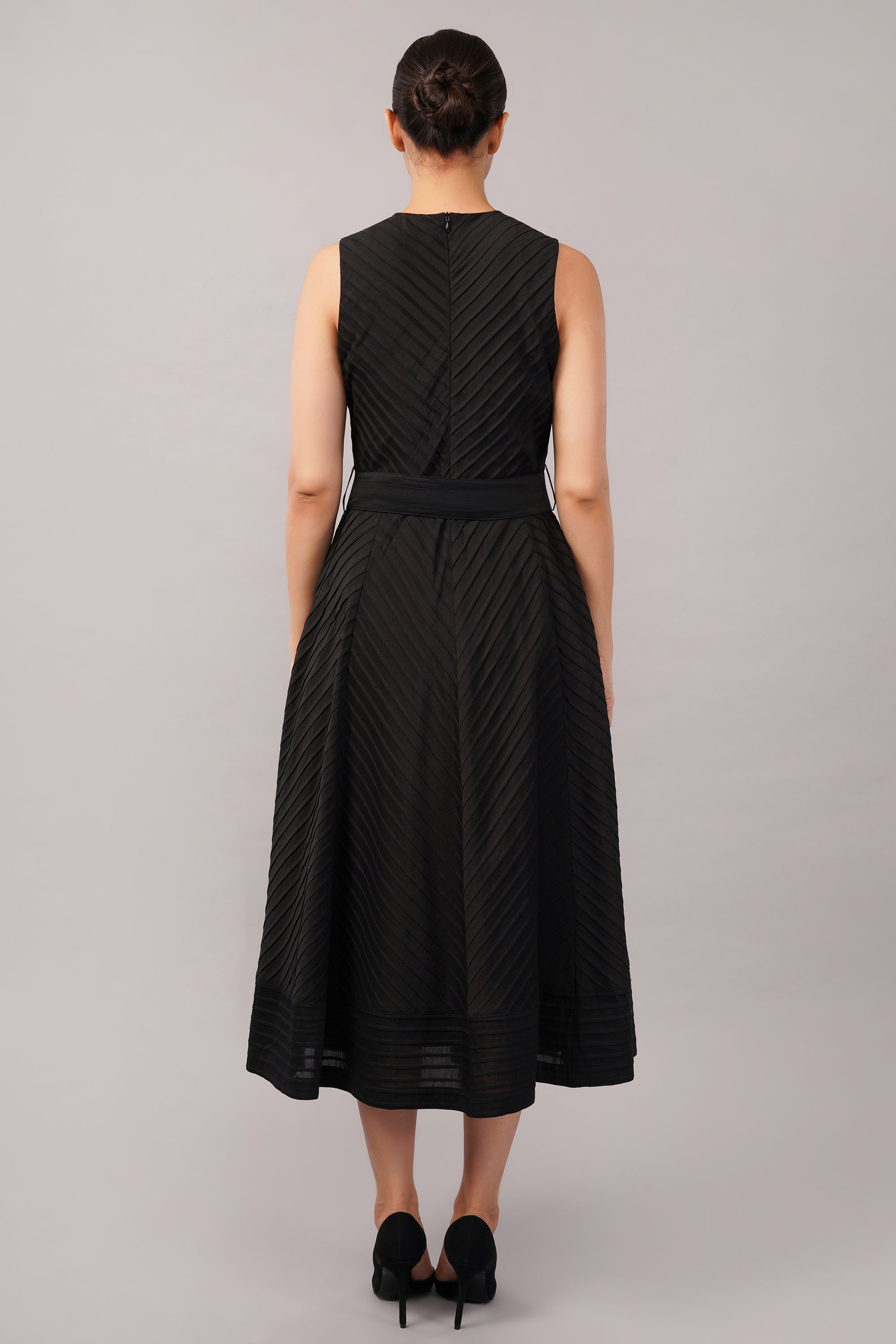 Pleated Stripes Dress