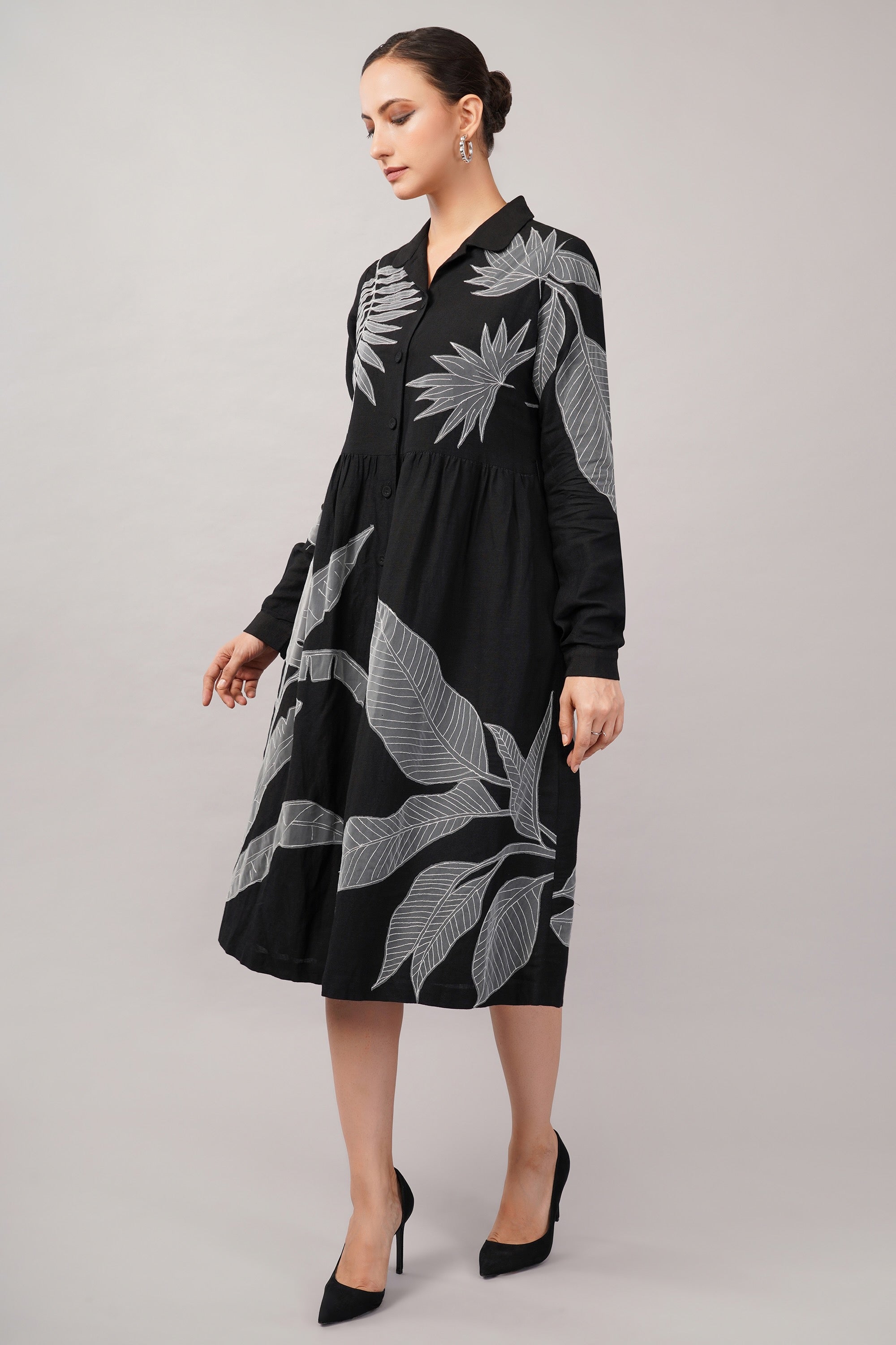 Leaf Applique Dress