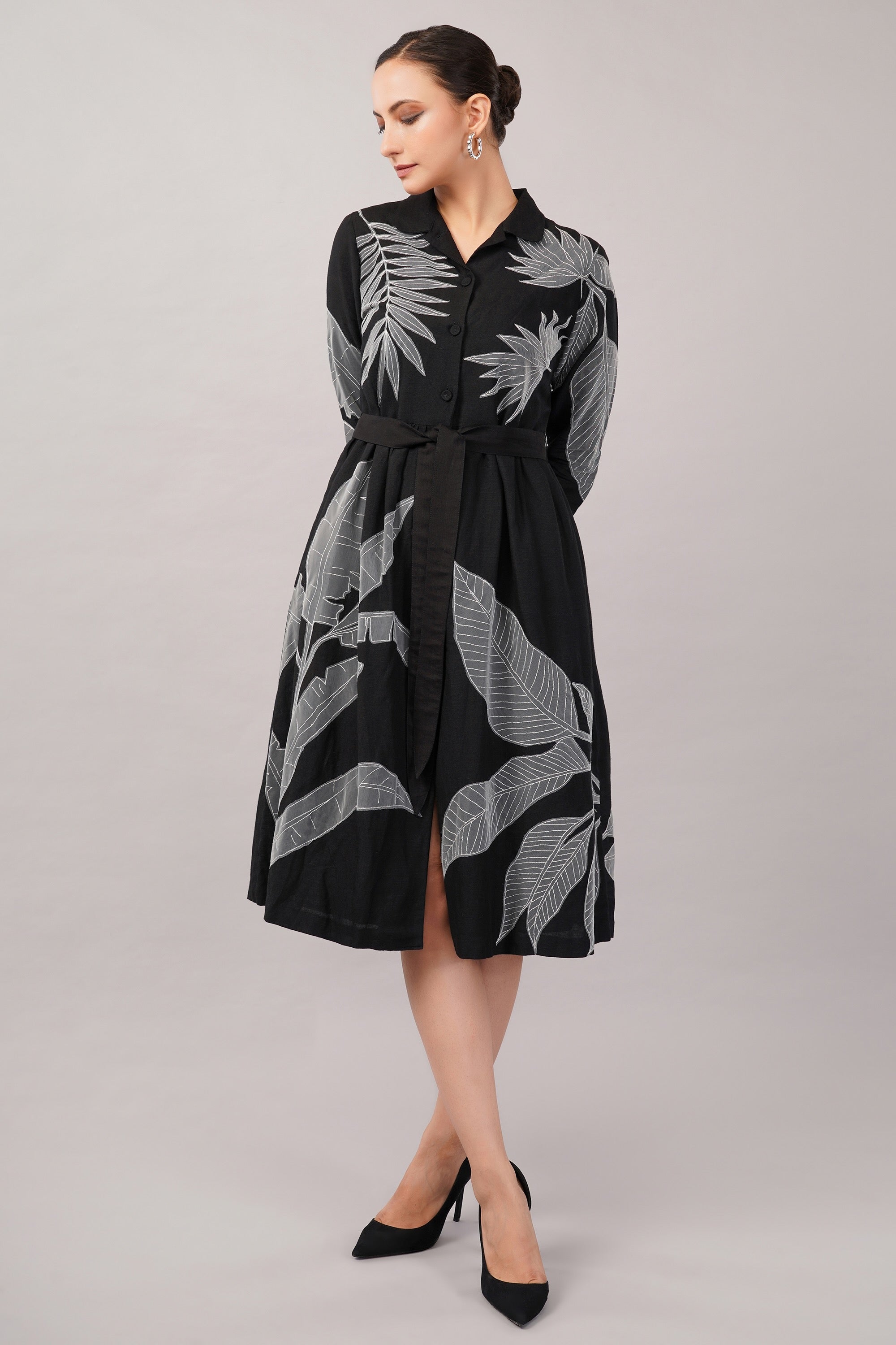 Leaf Applique Dress