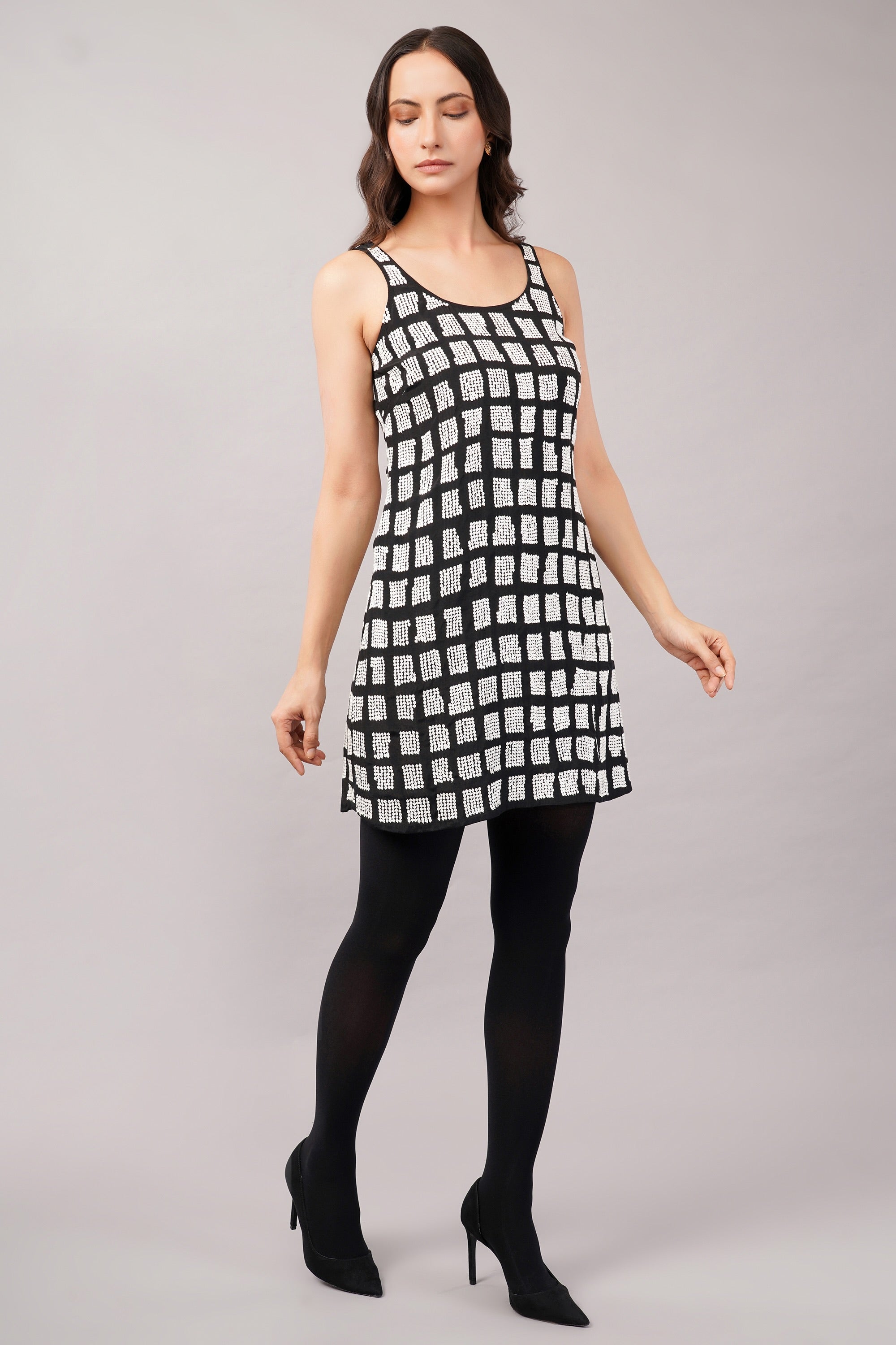 Sequinned Tiles Dress