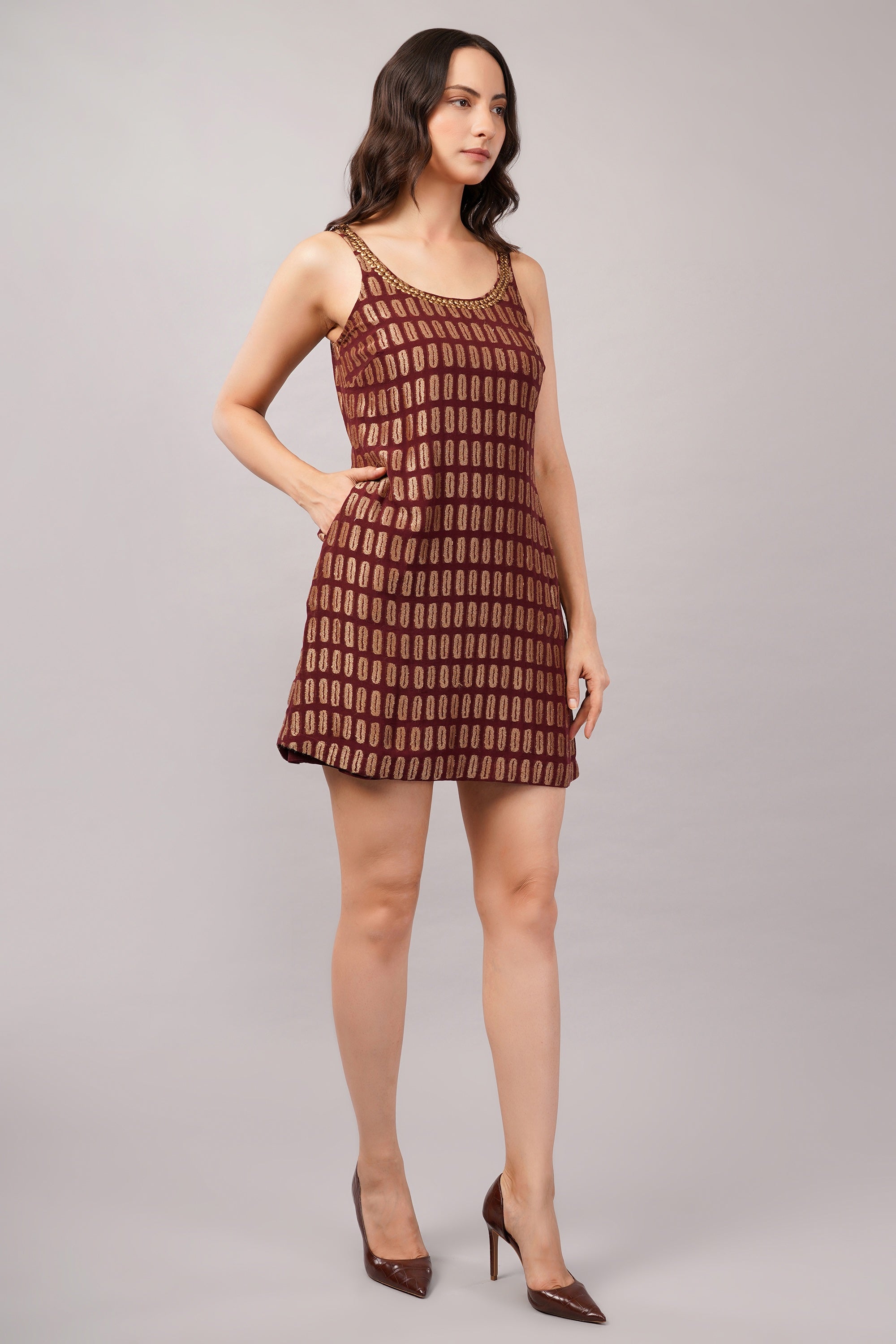 Lozenge Brocade Dress