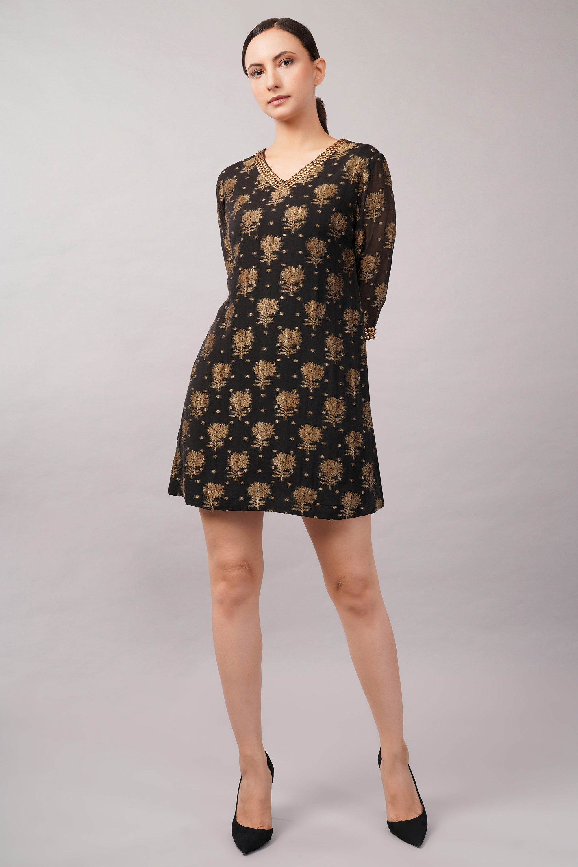 Floral Brocade Dress