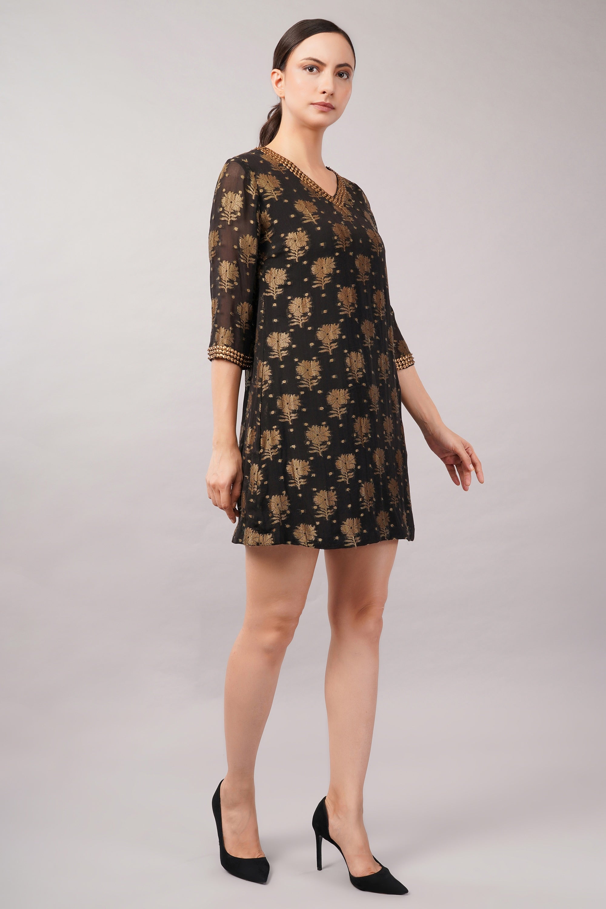 Floral Brocade Dress