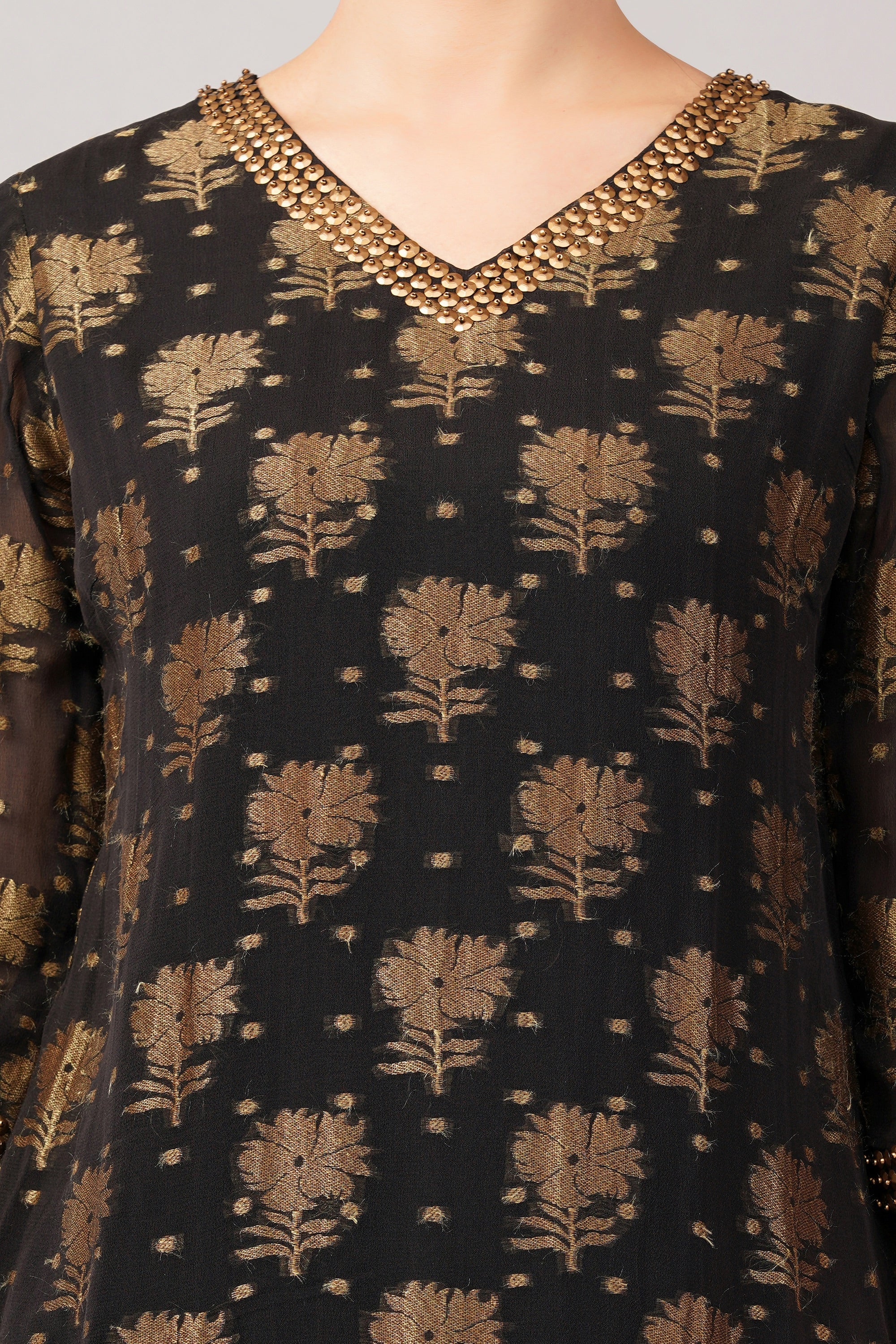 Floral Brocade Dress
