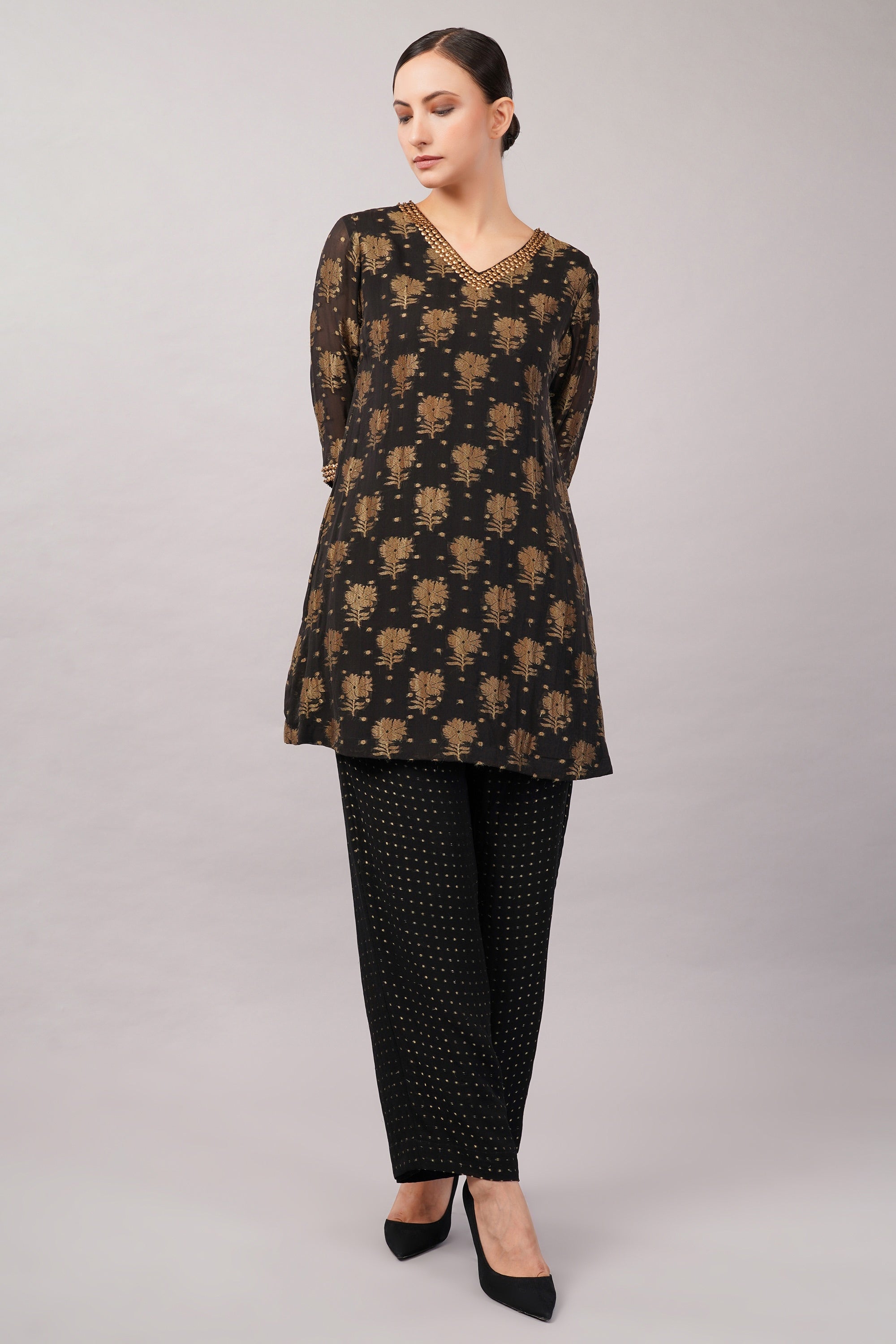 Floral Brocade Dress