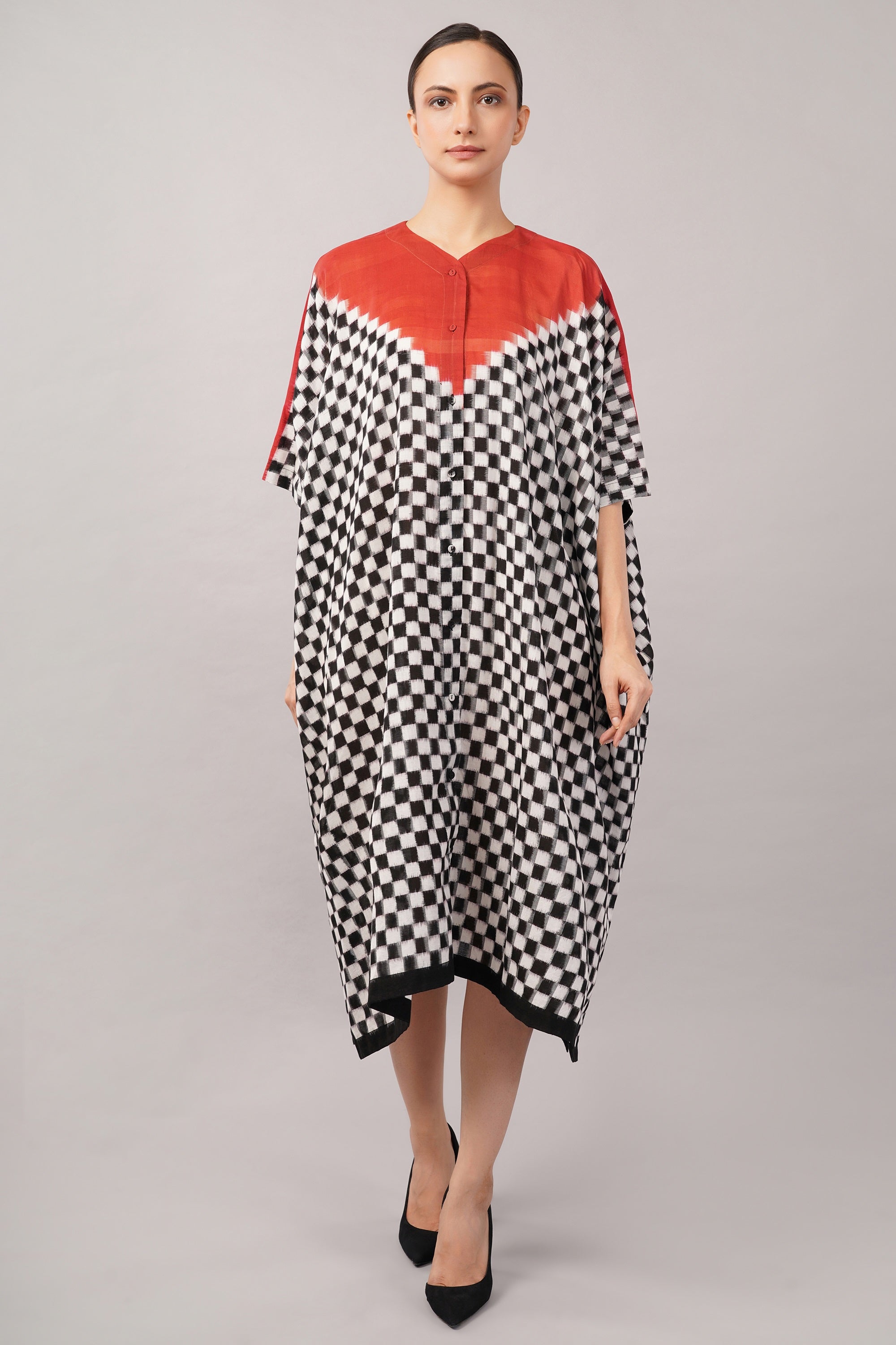 Checkerboard Ikat Kaftan
