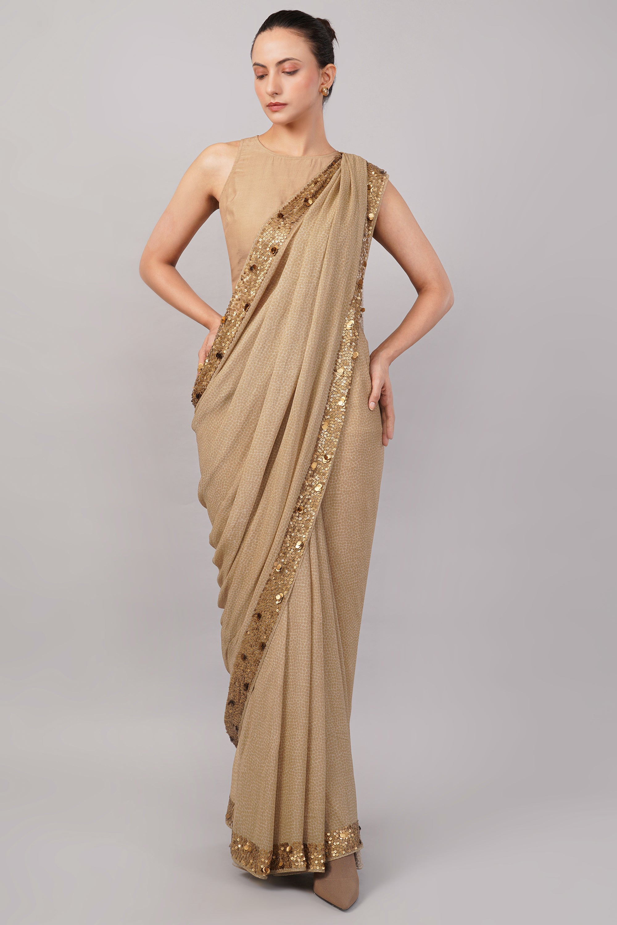 Dot Print Saree