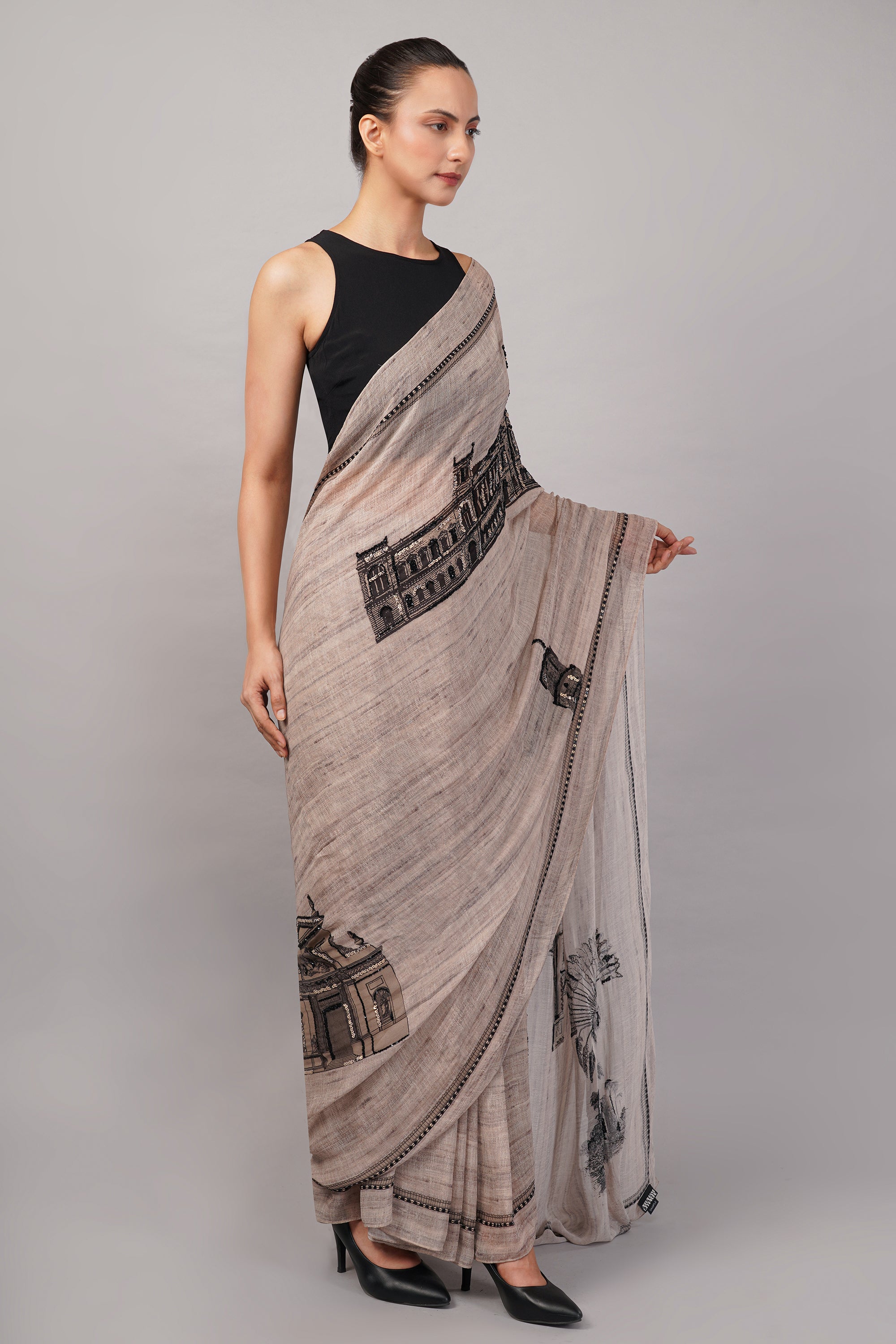 Architecture Print Saree
