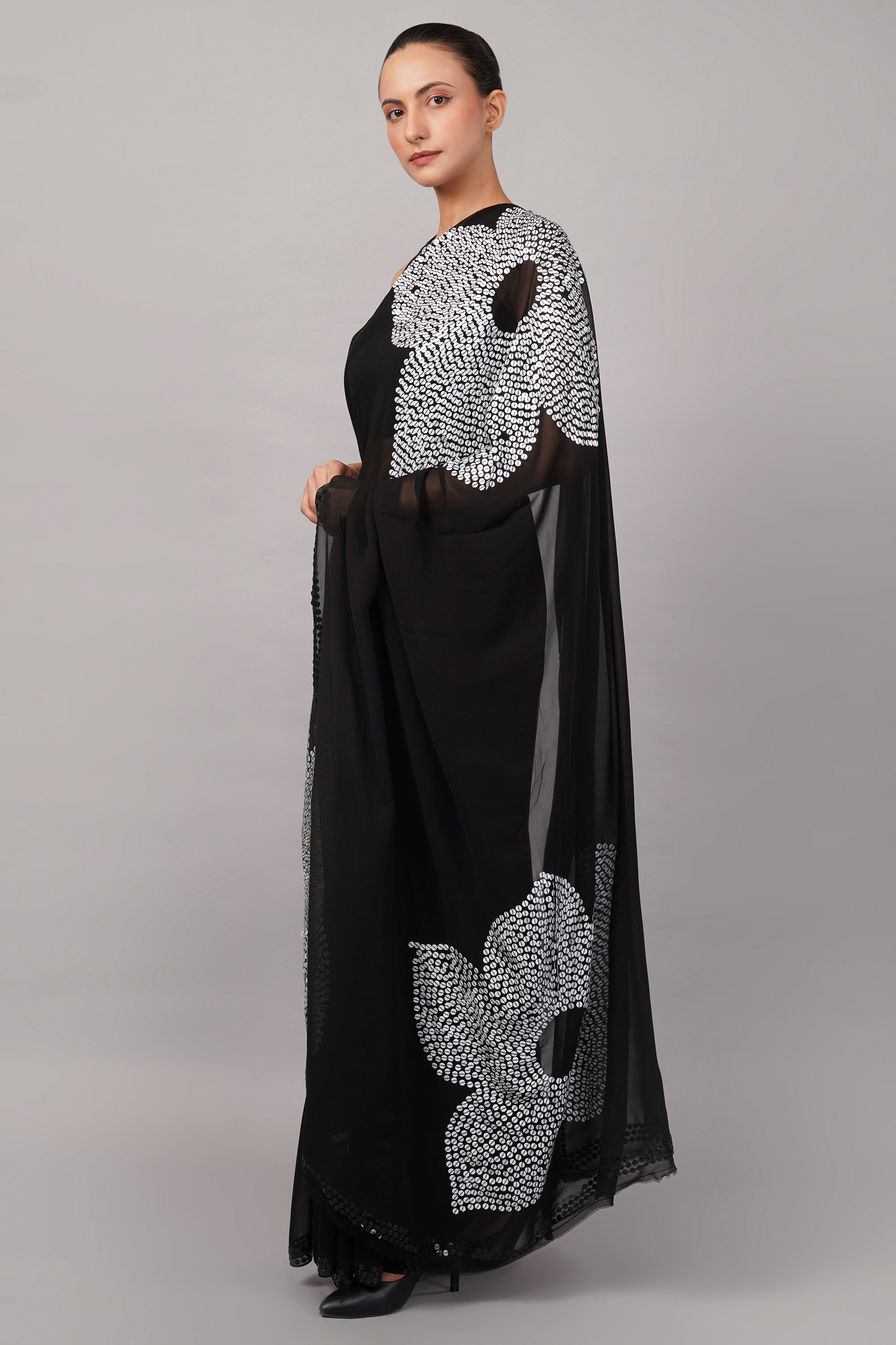 Sequins Flower Saree