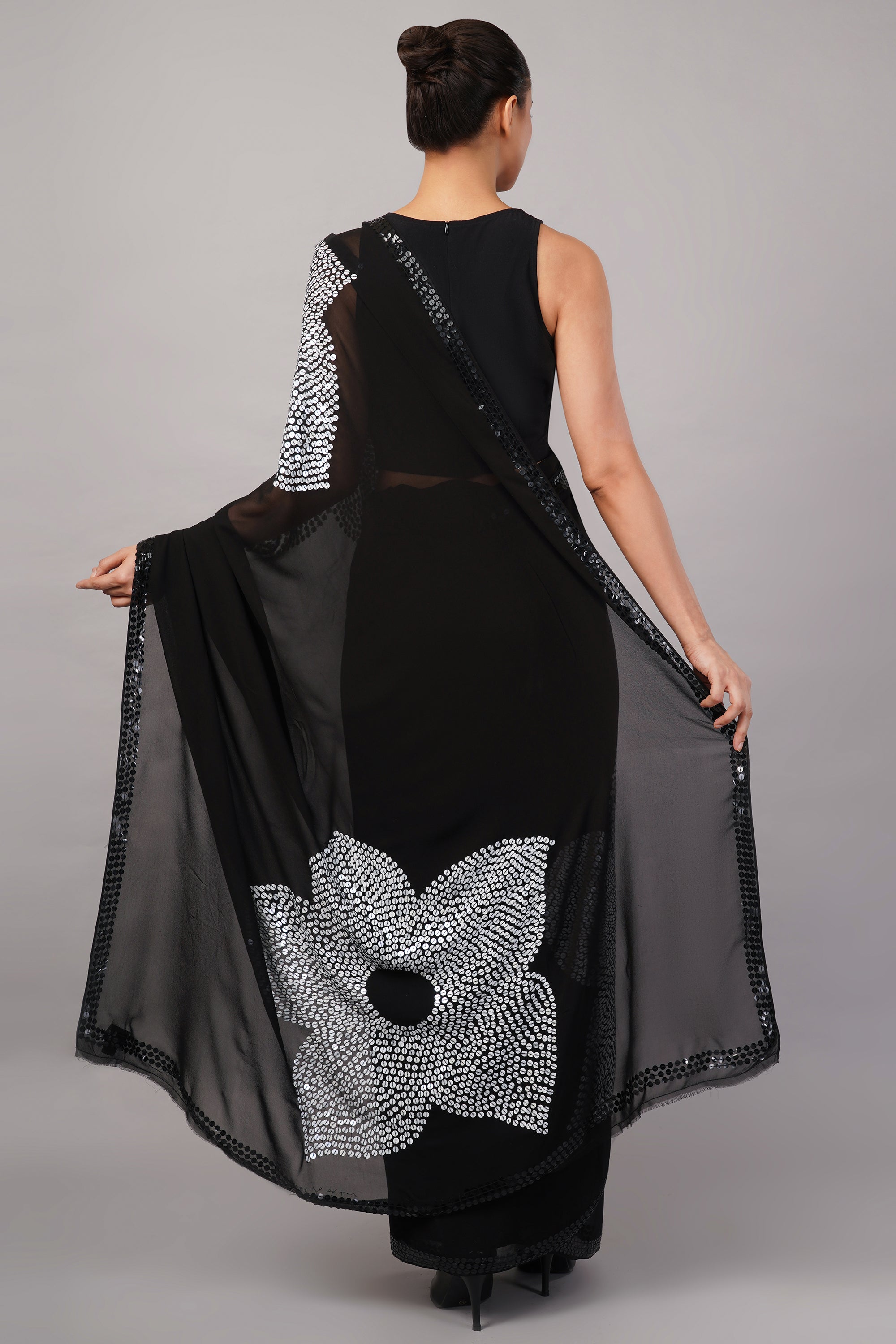 Sequins Flower Saree