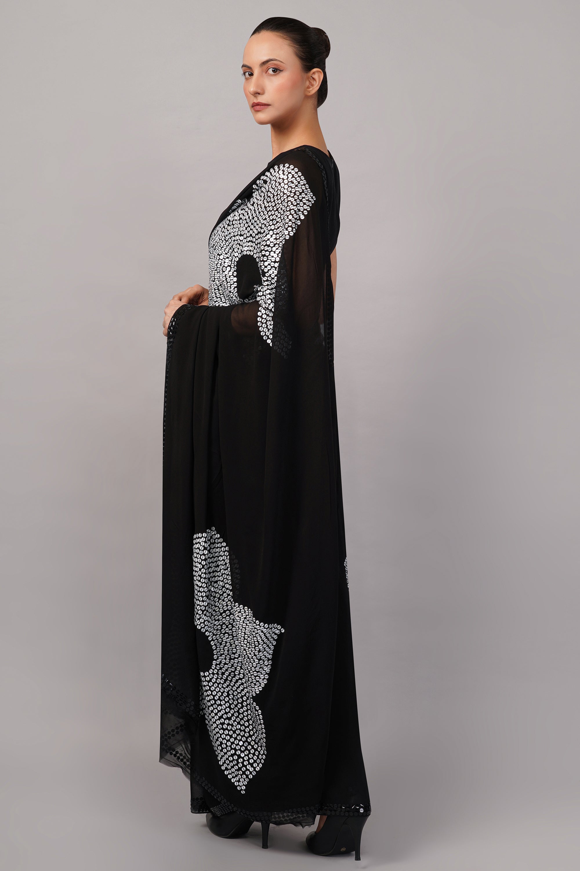 Sequins Flower Saree
