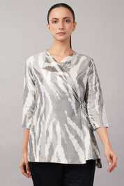 Zebra Ikat Top