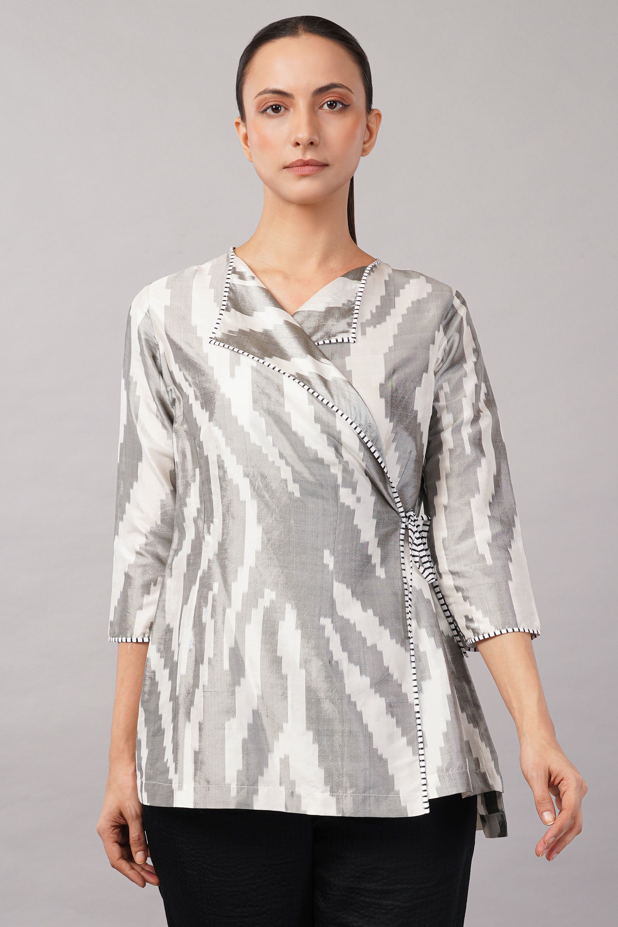 Zebra Ikat Top