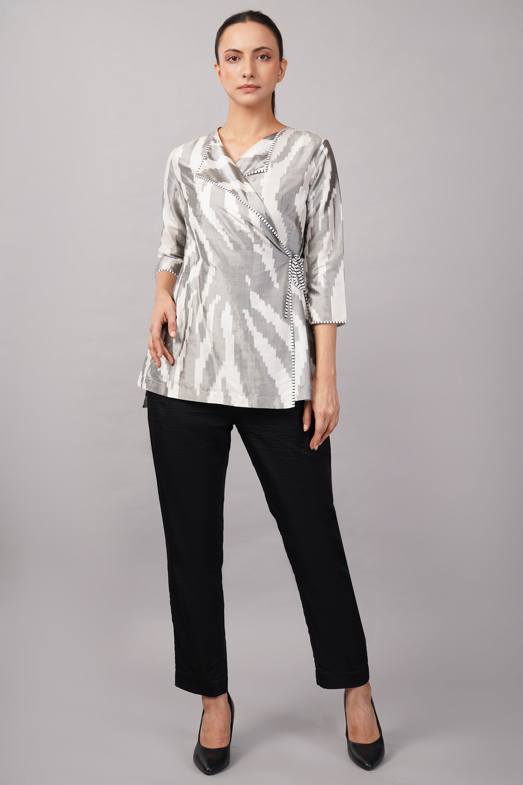 Zebra Ikat Top