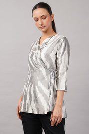 Zebra Ikat Top