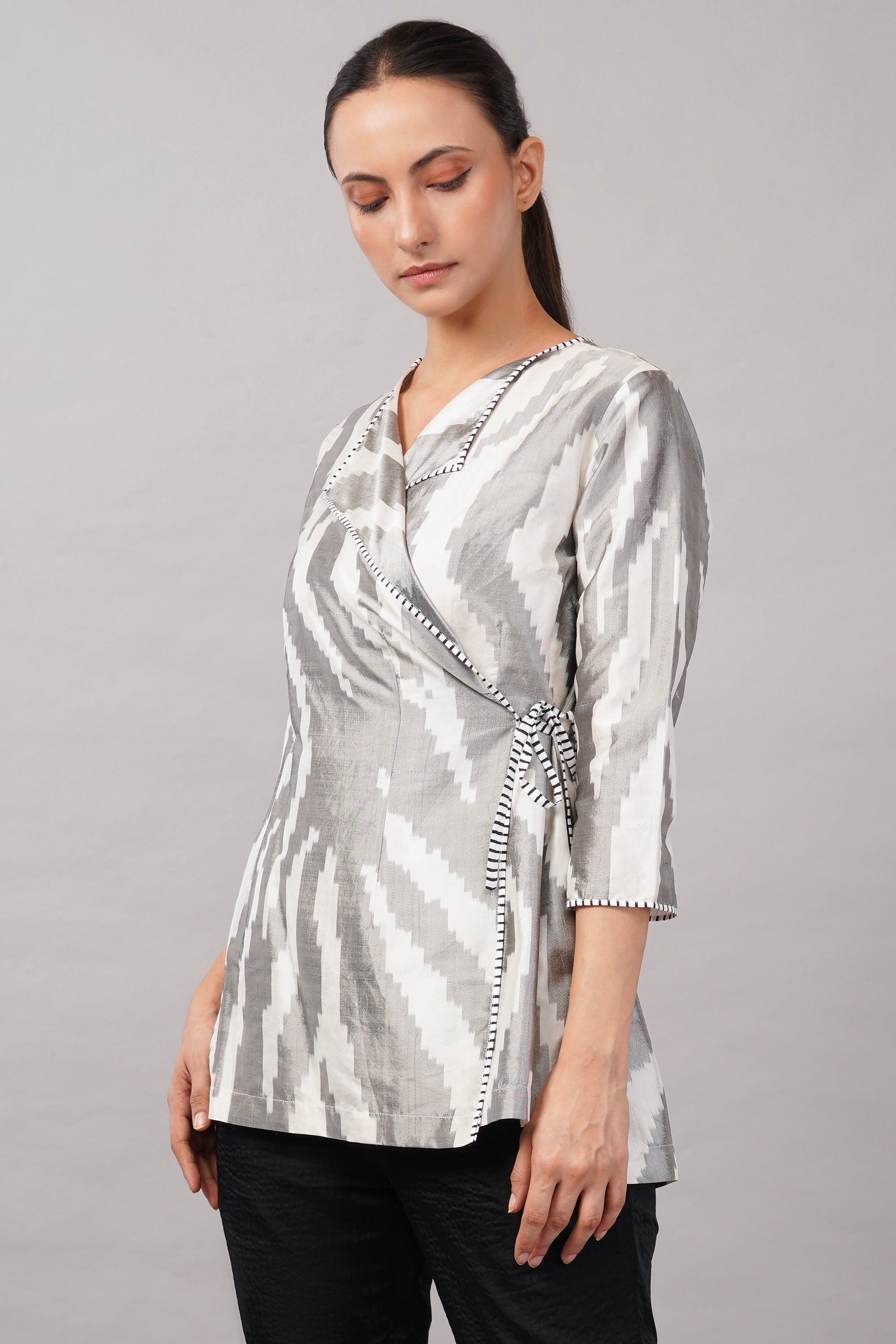 Zebra Ikat Top