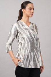 Zebra Ikat Top