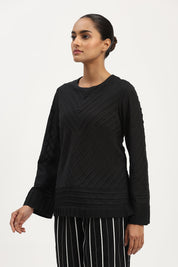 Pleated Top Black