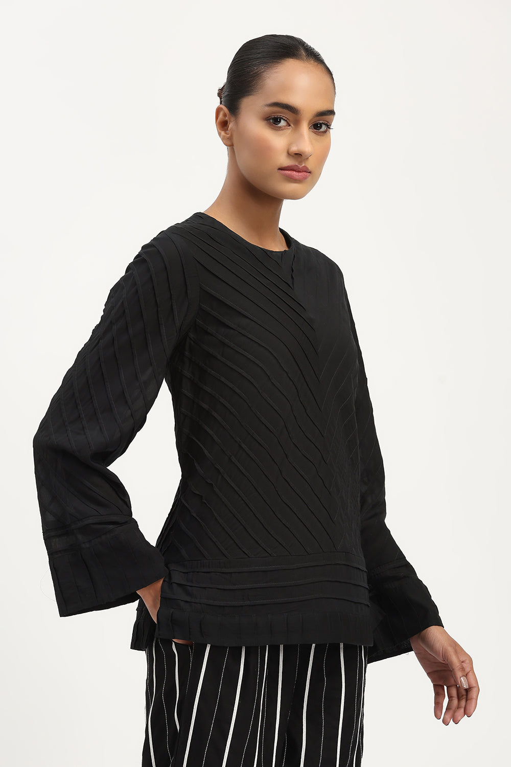 Pleated Top Black