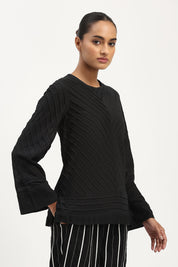 Pleated Top Black