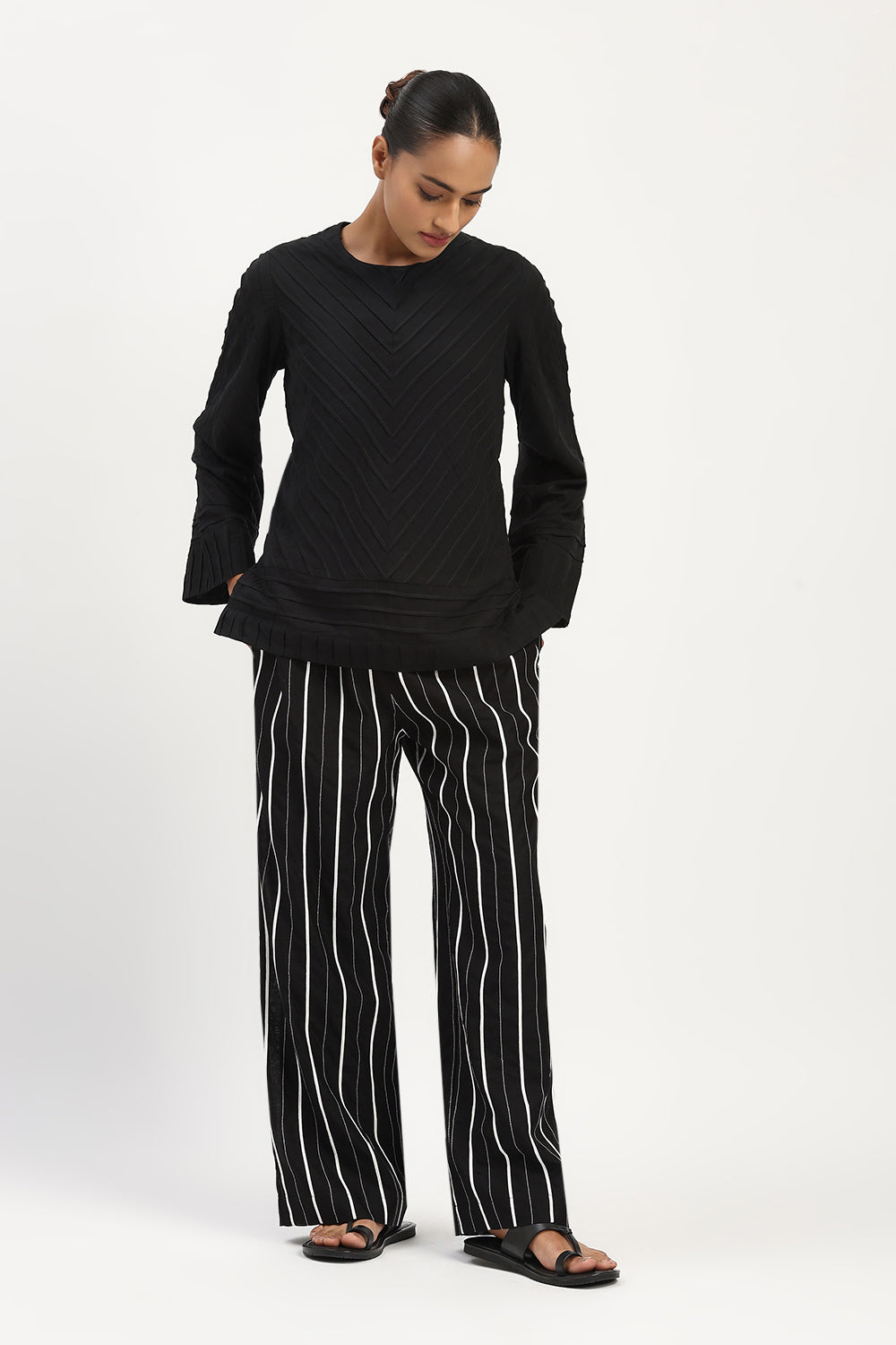 Pleated Top Black
