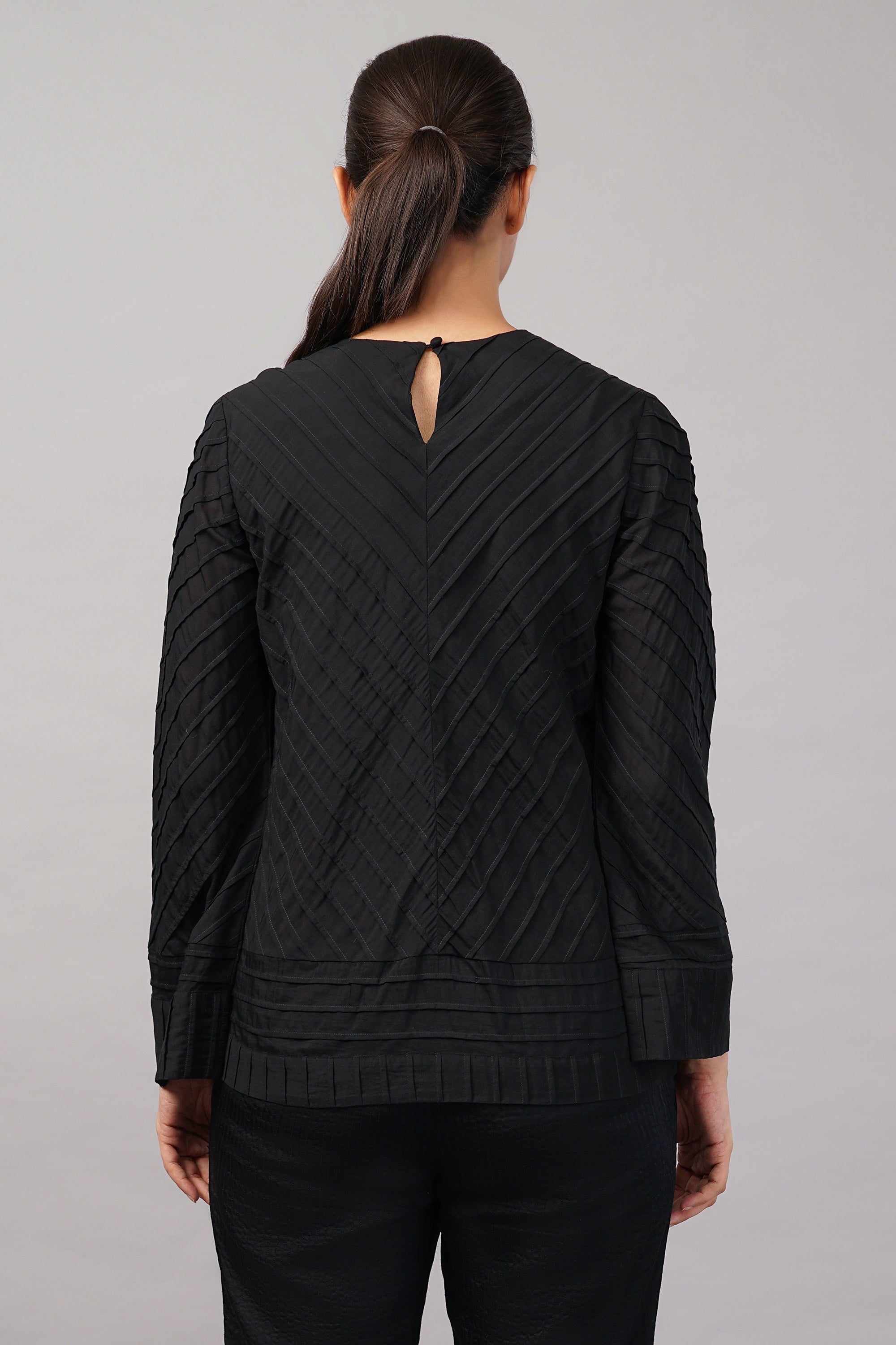 Pleated Stripes Top