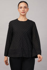 Pleated Stripes Top