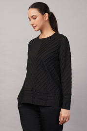 Pleated Stripes Top